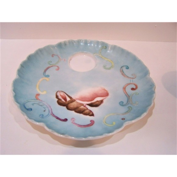 Unusual CFH GDM Limoges Demitasse Cup and Toast Snack Set Pastels Seashells - Picture 2 of 9